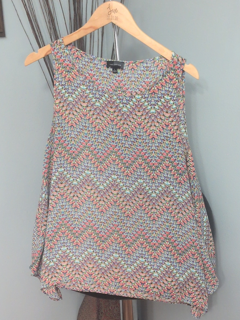 The Limited Multicolor Chevron Tank Top - Mint, Coral, Navy